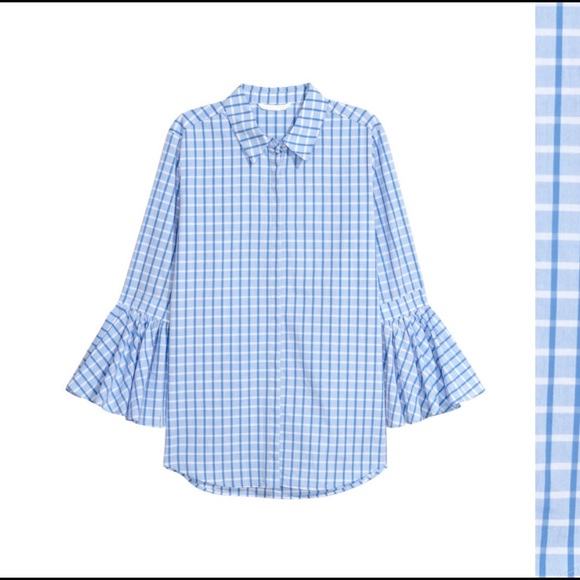 BNWOT H&M Bell Sleeve Button Down Blouse - Picture 9 of 10